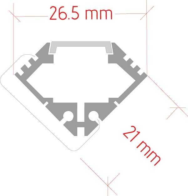 Profilé LED en saillie Agencement, signalétique, mobilier.