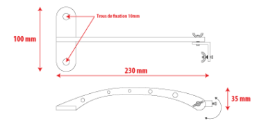 Potence horizontale pour rampe d'éclairage enseigne